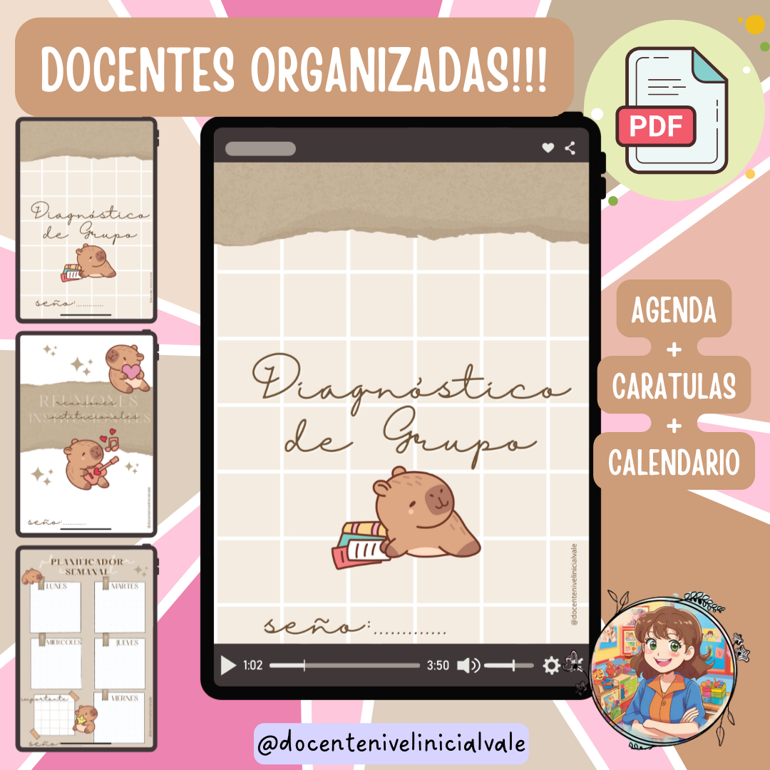 AGENDA + CARÁTULAS para la carpeta docente-listas para imprimir